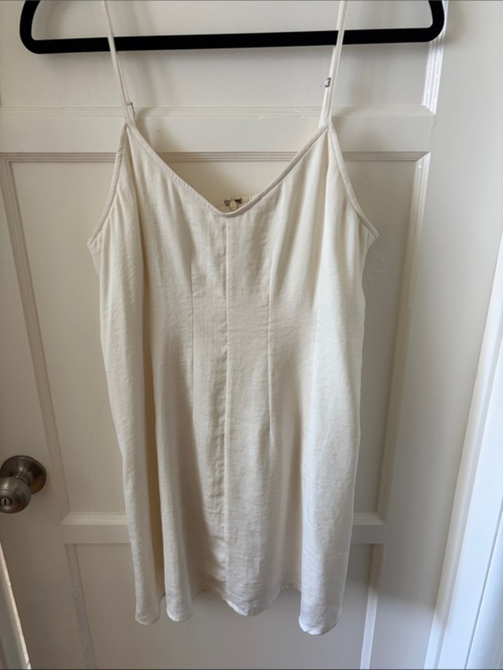 Melrose and Market Cream Slip Dress with V-Neck Spaghetti Straps